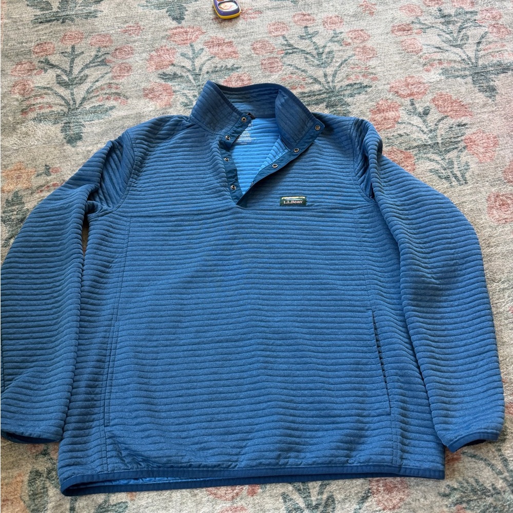 L.L. Bean Blue Quarter-Snap Shirt Jacket